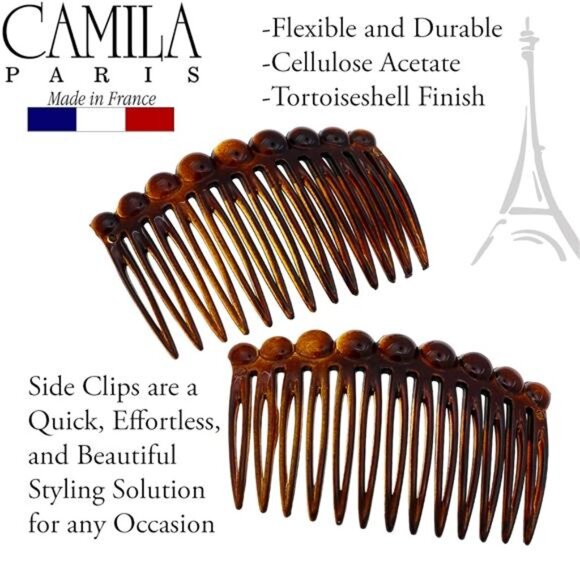 French Hair Side Comb Small Tortoise Shell French Twist Hair Combs Decorative,